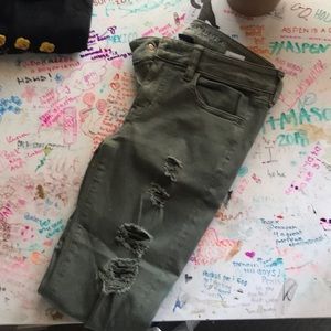 Army green jeans